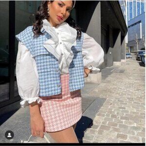 Zara Houndstooth Vest with buttons Size XS NEW WITH TAG!